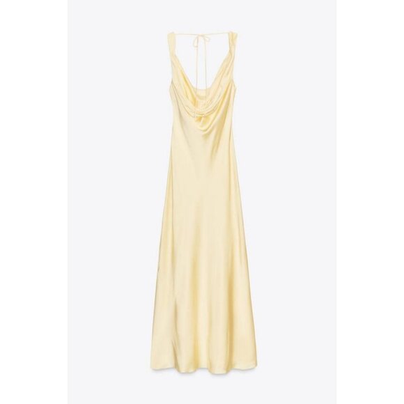 ZARA ZW COLLECTION SATIN LONG DRESS - Picture 9 of 10